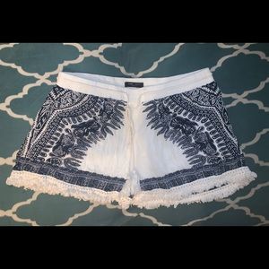 Cute Blue Patterned Flowy Summer Shorts